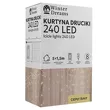 Lampki 240 LED Kurtyna druciki białe ciepłe dł. 5+1,5m pilot