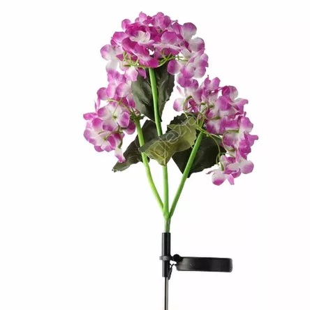 Lampa solarna LED Hortensja 68cm zimny biały kolor niebieski lub różowy