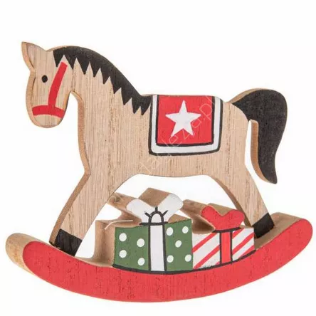 Koń na biegunach drewniany GN131