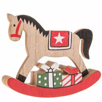 Koń na biegunach drewniany GN131