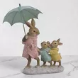 Figurka Zajączki z parasolem zielonym