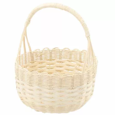 Koszyk ratanowy 24x14/27cm z uchwytem- biały