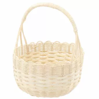 Koszyk ratanowy 24x14/27cm z uchwytem- biały