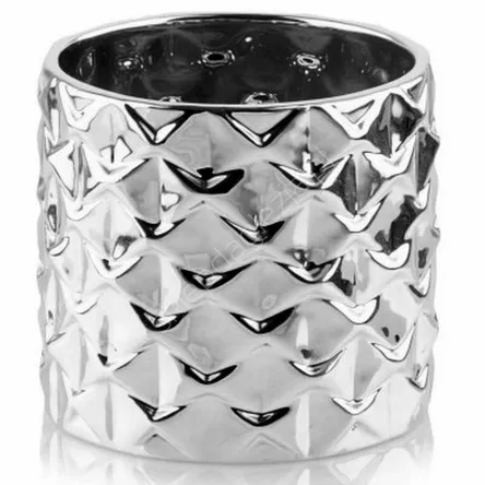 Doniczka cer P 05.237.13 Cylinder srebrna