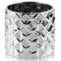 Doniczka cer P 05.237.13 Cylinder srebrna