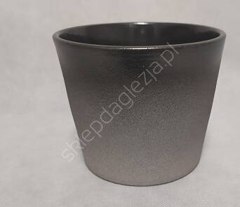 Doniczka ceramiczna CX 440 srebrno-beżowa 17cm