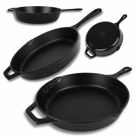 Patelnia żeliwna emalia 26cm czarna Prowent