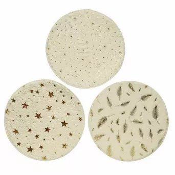 Mata stołowa futerkowa biała w gwiazdki 32,5cm