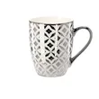 Kubek porcelanowy srebrno- biały 340ml