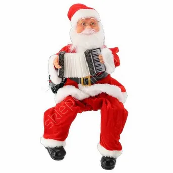 Mikołaj LED 40,5cm z akordeonem - grający