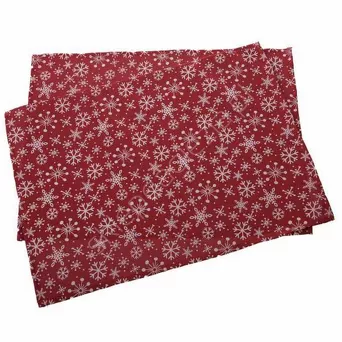 Mata na stół czerwona w śnieżynki 2szt