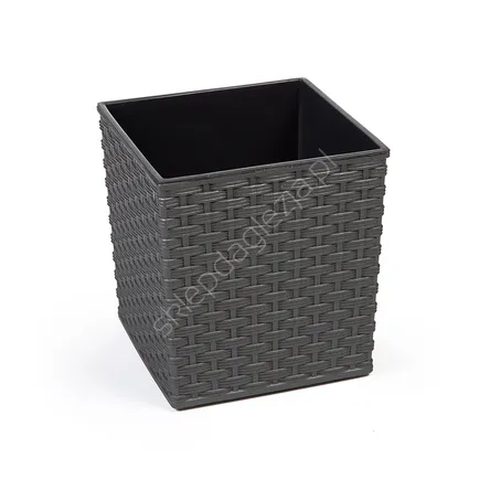 Doniczka Lamela Juka 400x400 rattan grafit
