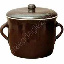 Garnek kamionka 5l z pokrywą prosty