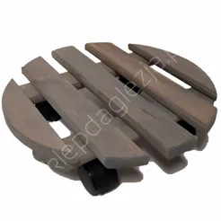 Podstawka pod doniczkę na kółkach drew