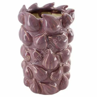 Wazon ceramiczny 14,5x23cm fioletowy figi