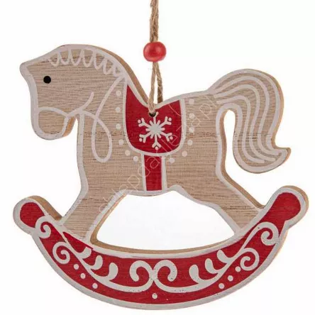 Koń na biegunach drewniany 12cm