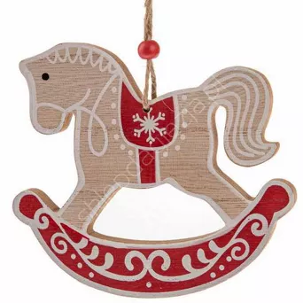 Koń na biegunach drewniany 12cm