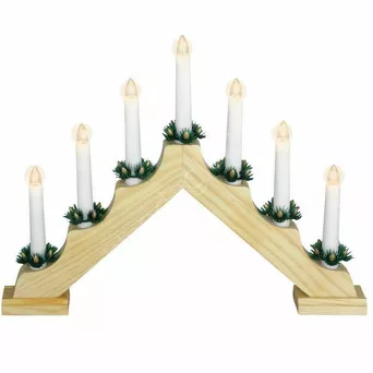 Świecznik adwentowy elektryczny naturalny 7 lampek