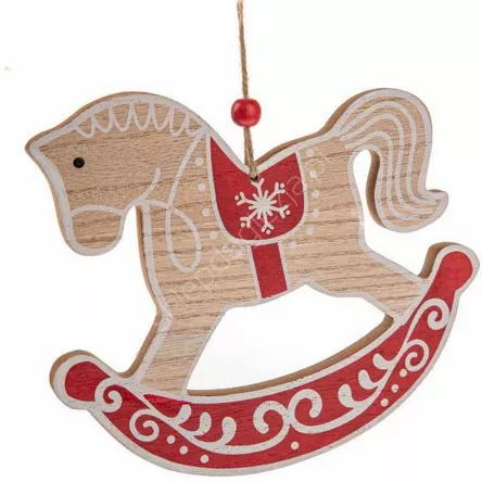 Koń na biegunach drewniany 16cm