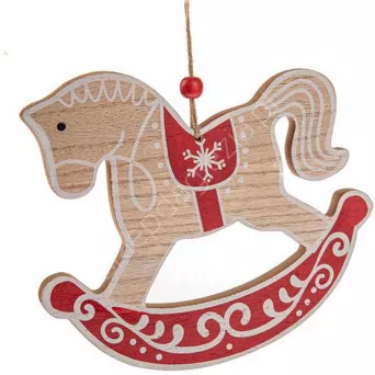 Koń na biegunach drewniany 16cm