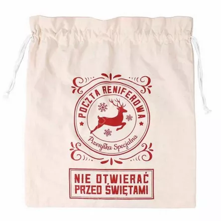 Worek z juty 45x40 z reniferem