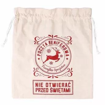 Worek z juty 45x40 z reniferem