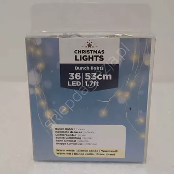Lampki  36 LED białe ciepłe 53cm