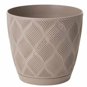 Doniczka Form Flow Petit Eco Rec z podst. 19 szaro-beżowa