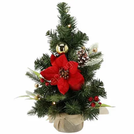 Choinka LED 40cm czerwono - złota