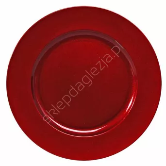 Talerz dekoracyjny brokatowy 45cm czerwony 