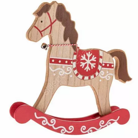 Koń na biegunach drewniany 18cm