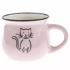 Kubek z kotem pudrowy róż  75ml