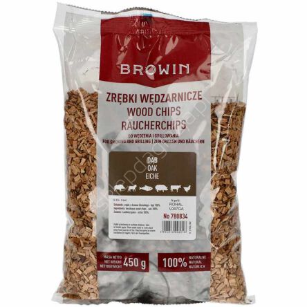Zrębki do wędzenia i grilla 100% dąb- 450g
