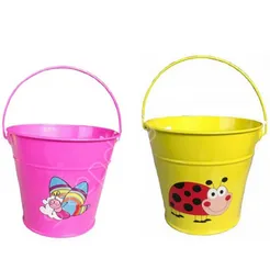 Zabawka wiaderko dla dzieci kolor różowy i żółty