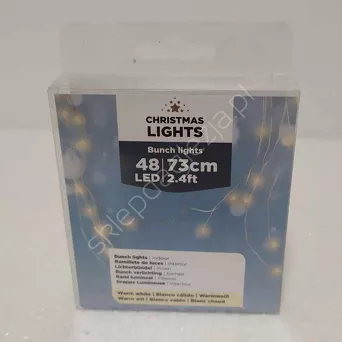Lampki  48 LED białe ciepłe 73cm