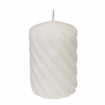 Świeca Walec 70*100 lakierowana twist biała