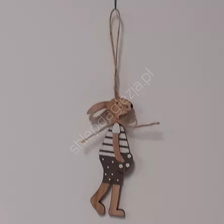 Zawieszka zając drewniany kpl 4szt 11,5cm 