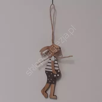 Zawieszka zając drewniany kpl 4szt 11,5cm 