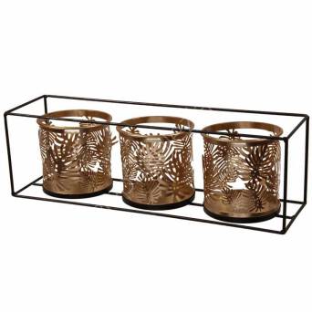 Świecznik metalowy potrójny 41x11x13cm