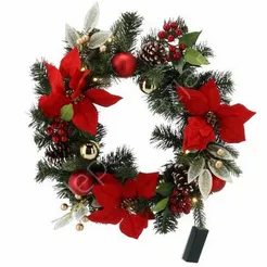 Wieniec LED 40cm czerwono - złoty