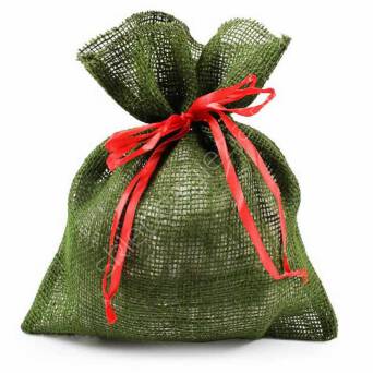 Worek z juty 26*30cm zielony