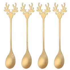 Łyżeczka świąteczna głowa renifera kpl. 4 szt.