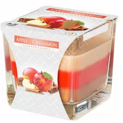 Świeca Bispol szkło Kwadrat 3-war. 80-87 Jabłko/Cynamon