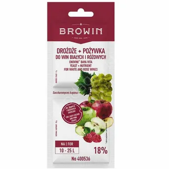 Drożdże i pożywka do win białych i różowych 17g
