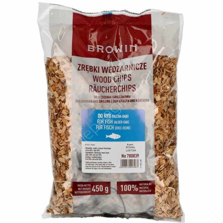 Zrębki do wędzenia ryb 50% dąb / 50% olcha 450g