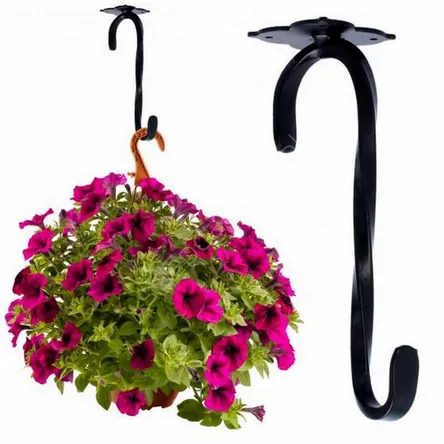 
Wieszak metalowy na doniczkę 21cm czarny
