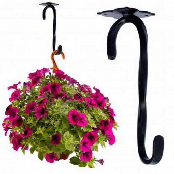 Wieszak metalowy na doniczkę 21cm czarny