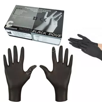 Rękawiczki nitrylowe czarne S 1opak.