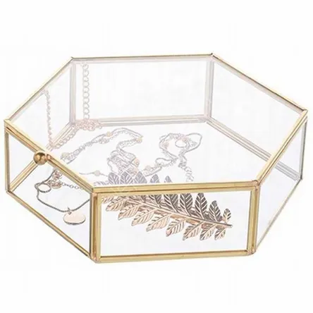 Szkatułka 17*16cm szklana Golden Honey