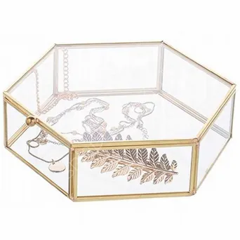 Szkatułka 17*16cm szklana Golden Honey